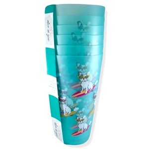 [6] 30oz Tall Outdoor Tumblers ◈ Frenchie Melamine Surfing